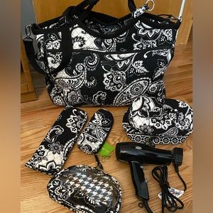Vera Bradley 7-pc Travel Bag set Midnight Paisley
